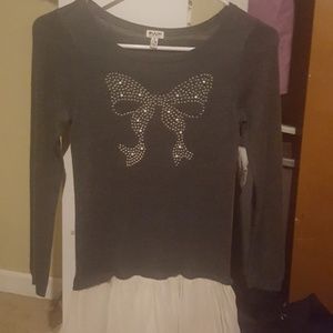 Gray dress with a dazzled box and tutu